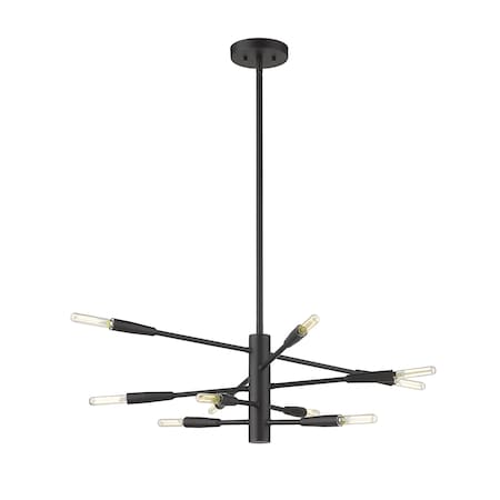 Z-Lite Ascension 10 Light Chandelier, Matte Black 737-10MB